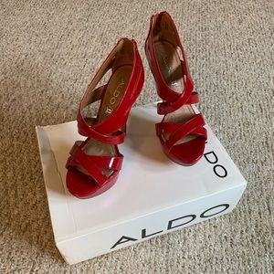 Aldo Red Salvietti Strappy Heels
